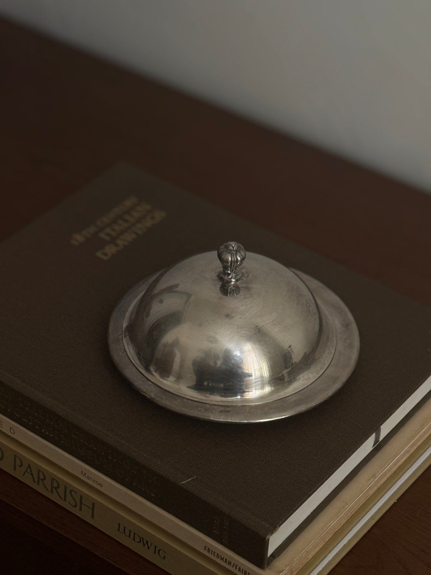 Vintage Silver Lidded Butter Dish