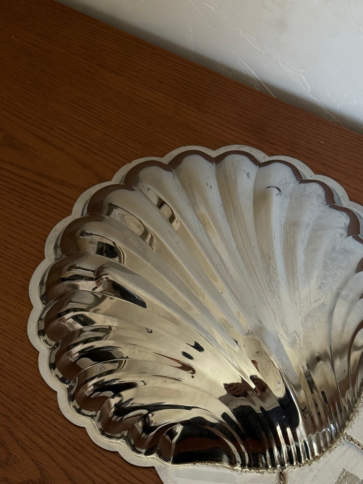Large Silver Plated Shell Dish