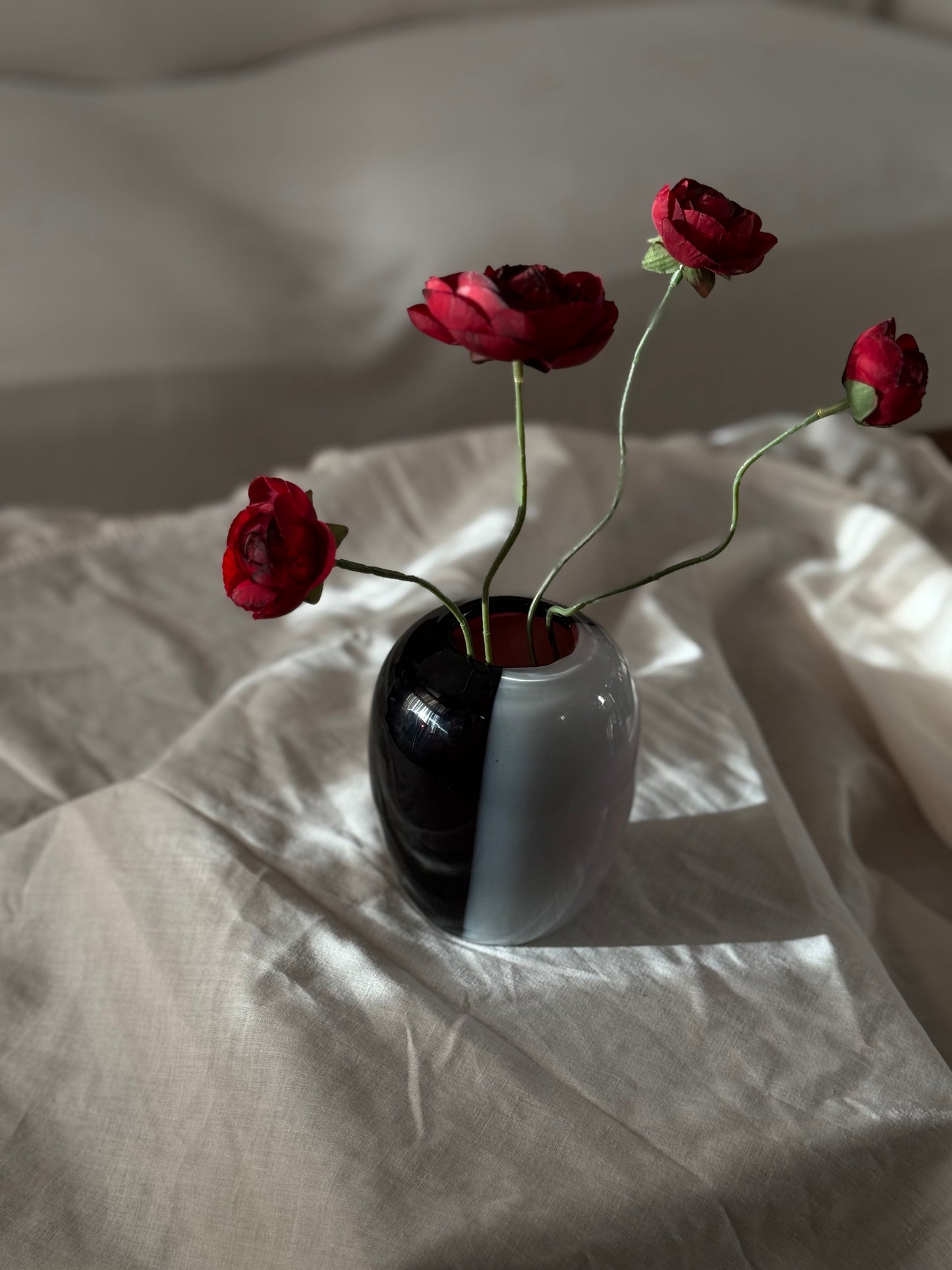 Bi-color Hand Blown Glass Vase