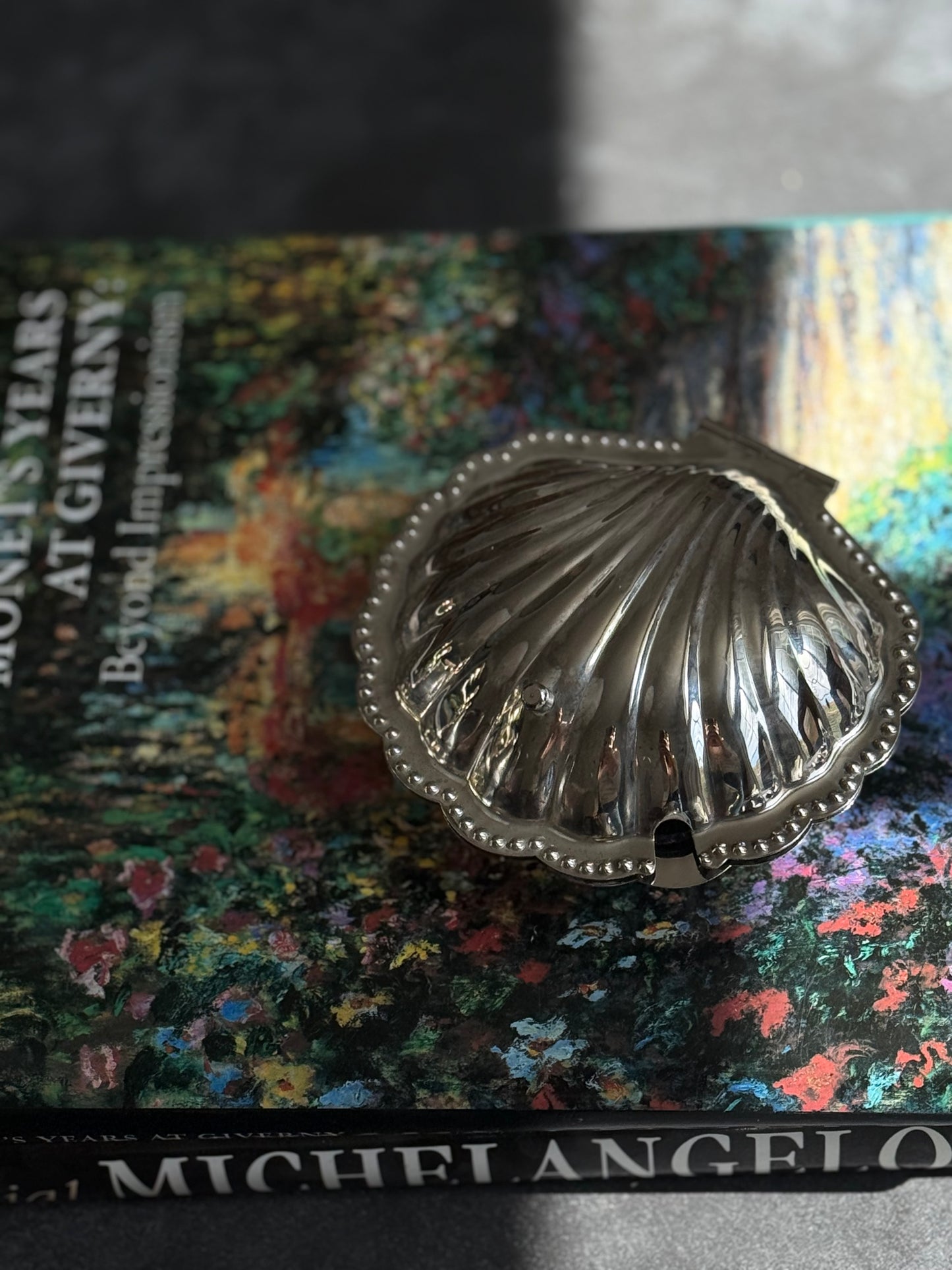 Vintage Silver Shell Hinged Dish
