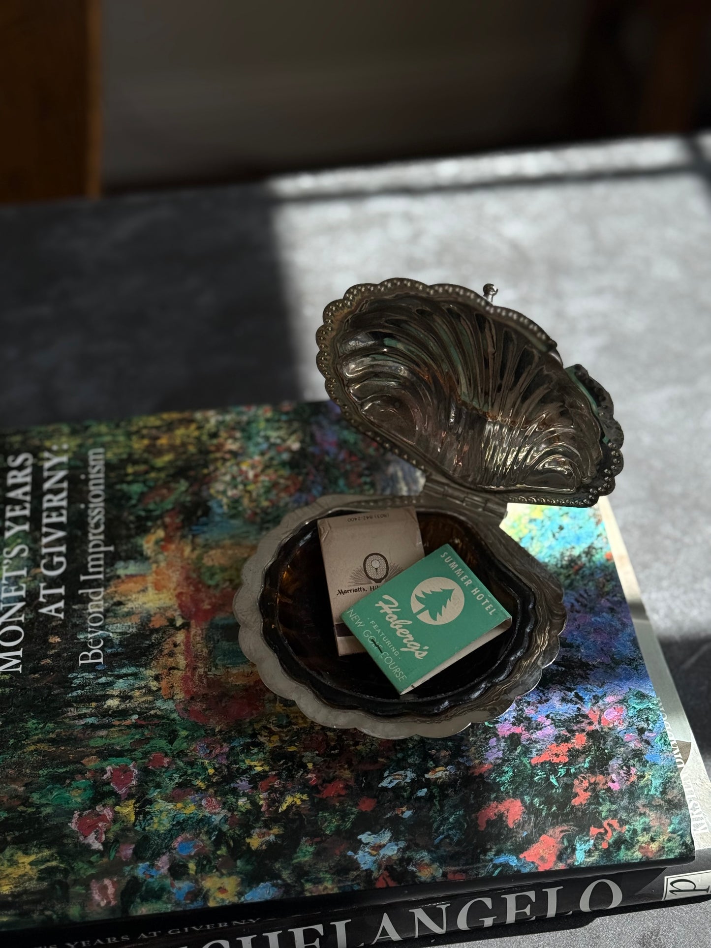 Vintage Silver Shell Hinged Dish
