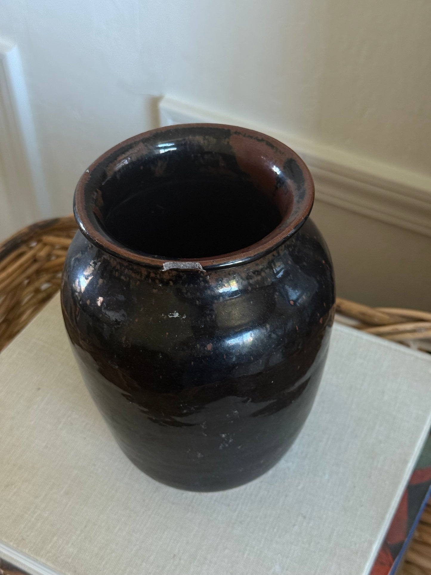 Small Glazed Pottery Jar