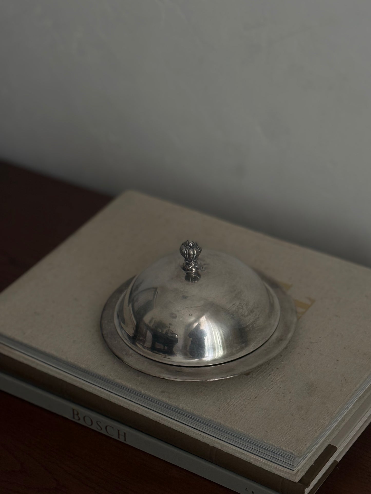 Vintage Silver Lidded Butter Dish