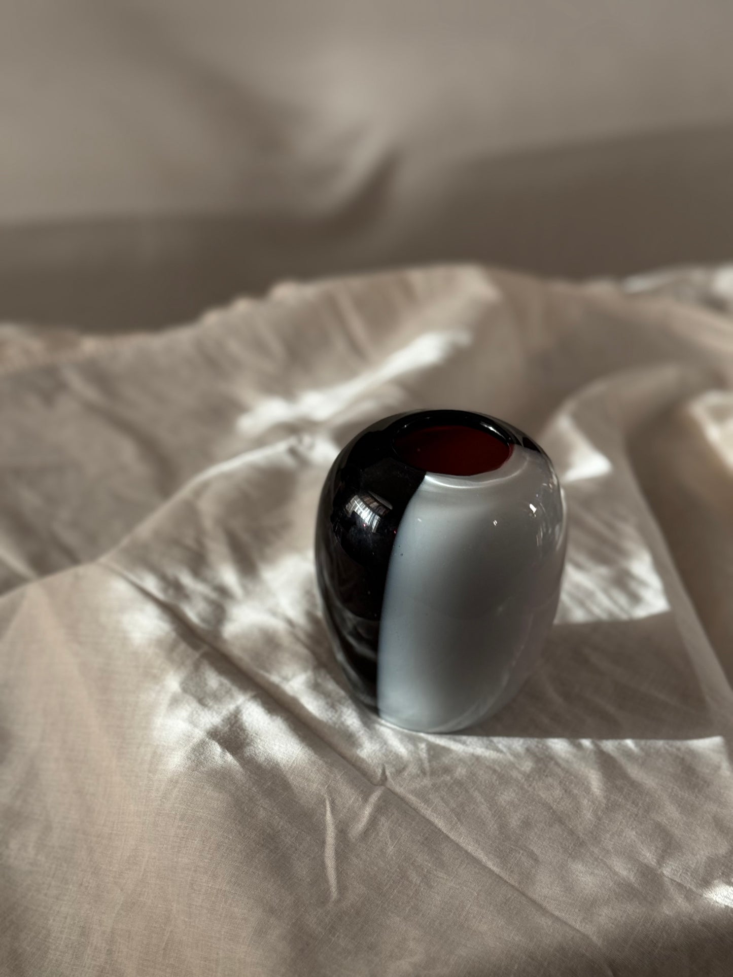 Bi-color Hand Blown Glass Vase
