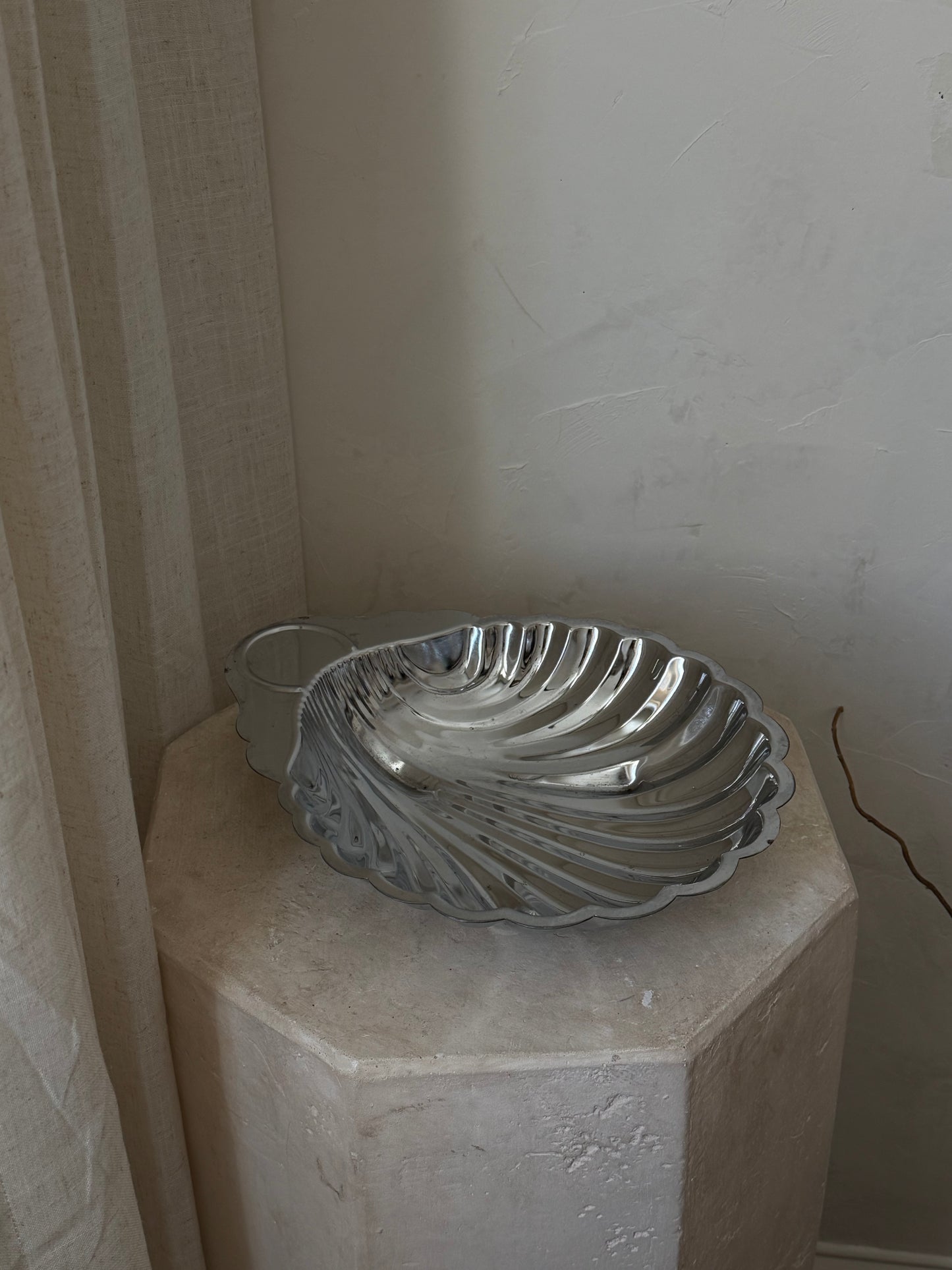 Large Silver Plated Shell Dish