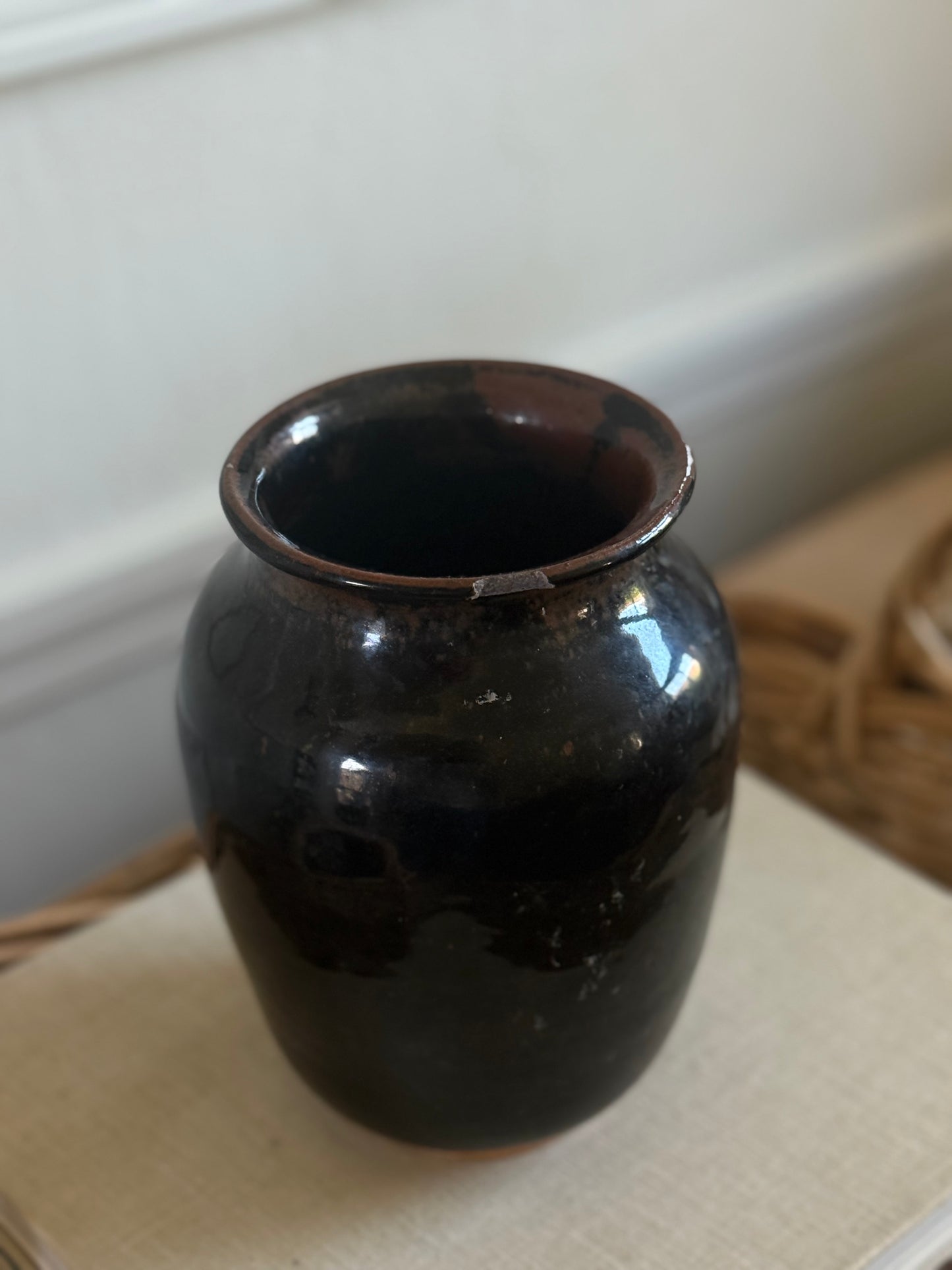 Small Glazed Pottery Jar