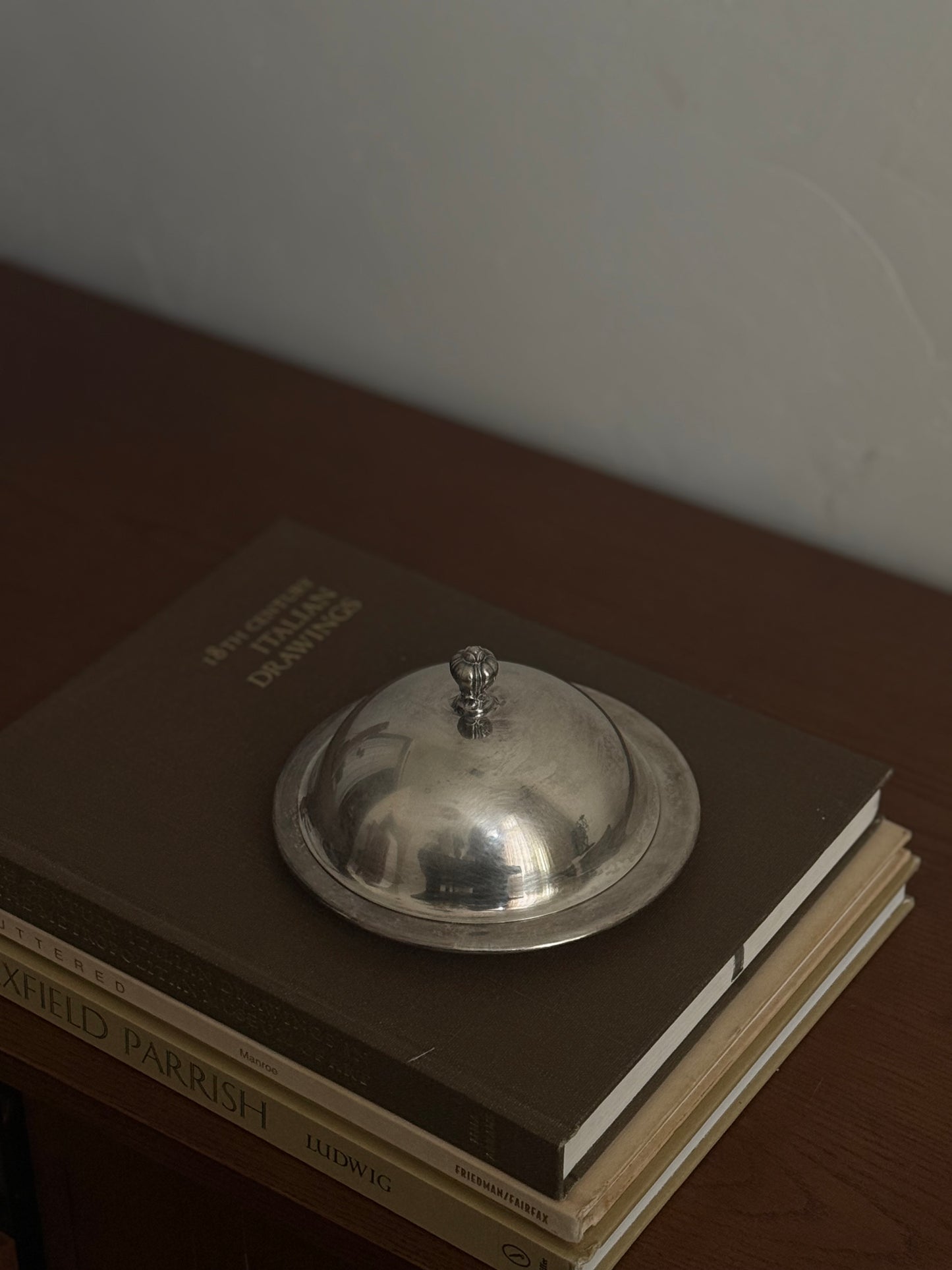 Vintage Silver Lidded Butter Dish