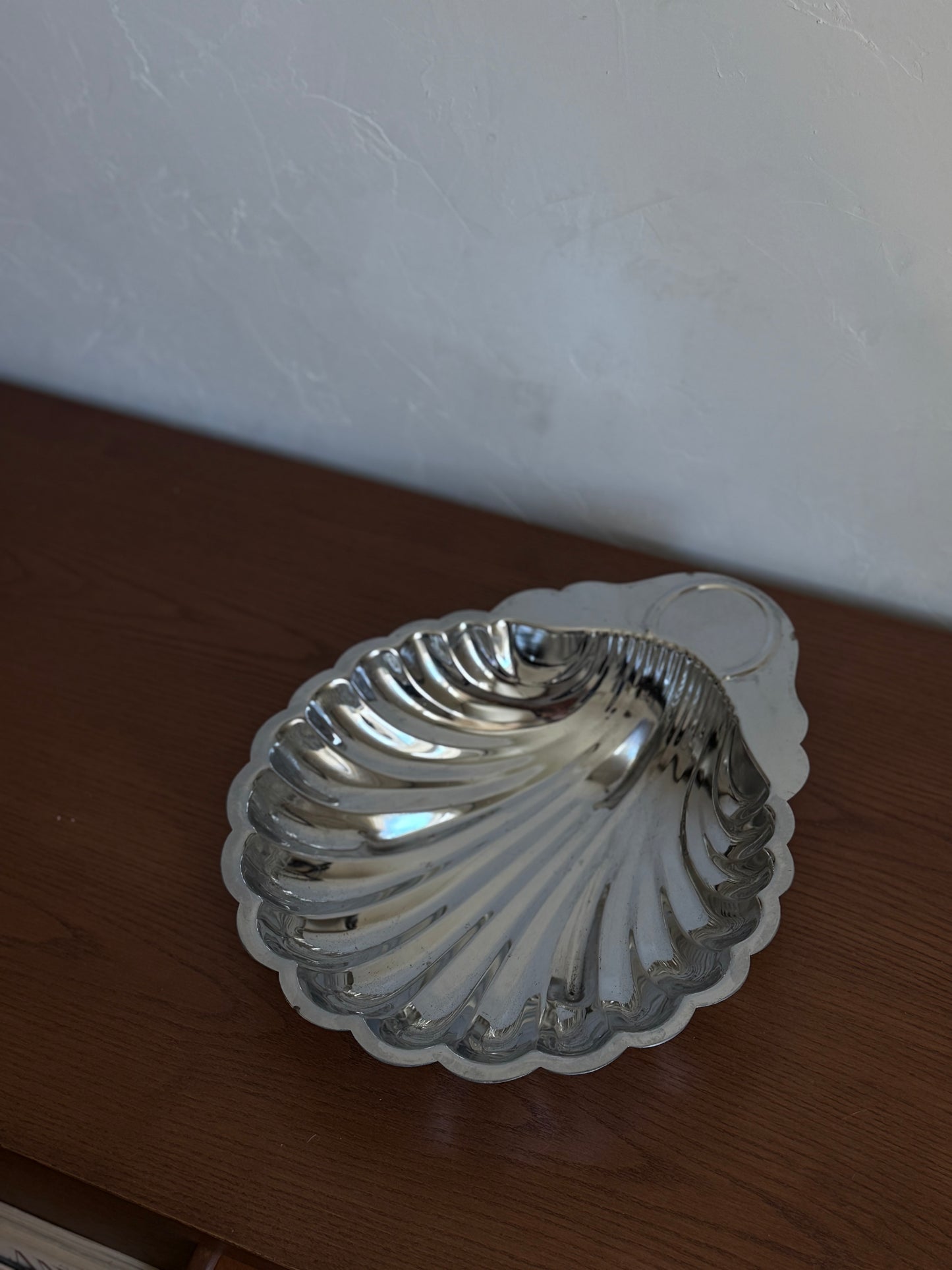 Large Silver Plated Shell Dish