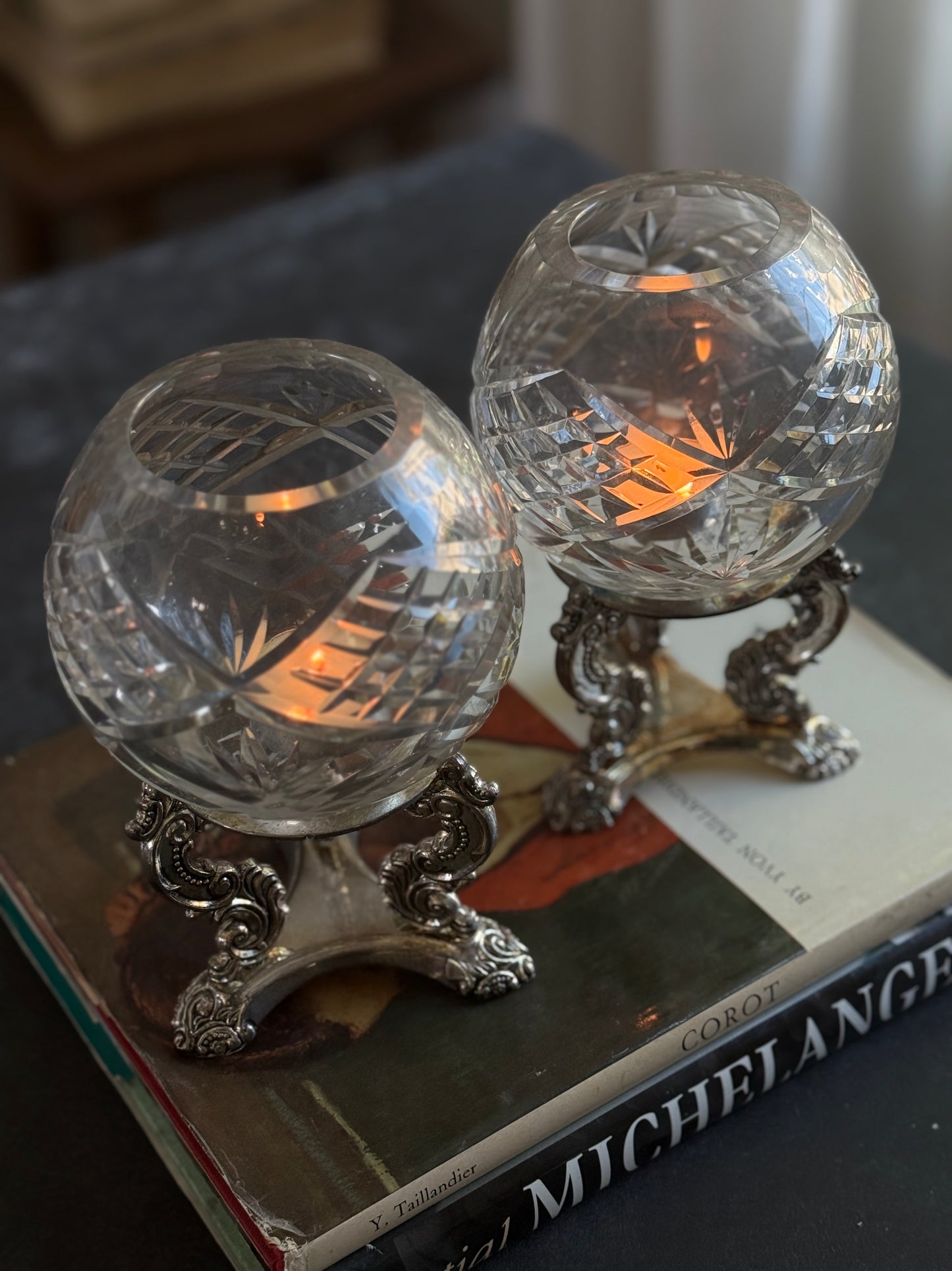 Crystal Globe Votive on Stand