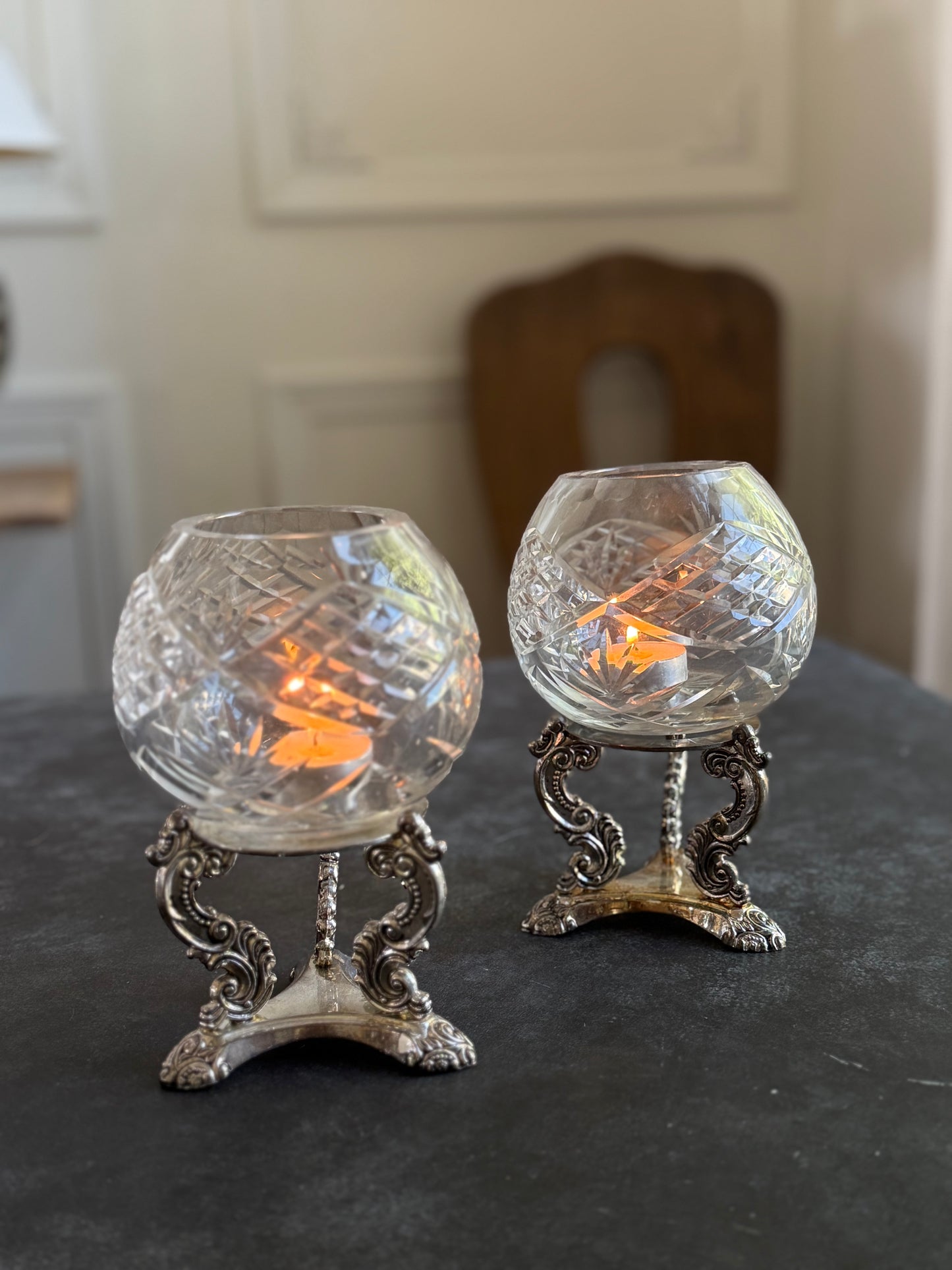 Crystal Globe Votive on Stand