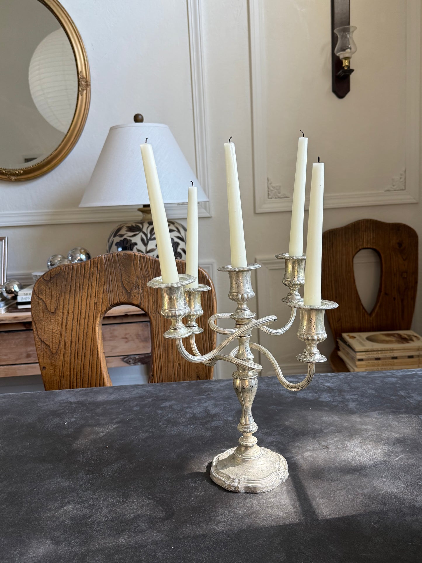 Silver Plated 5 Arm Candelabra
