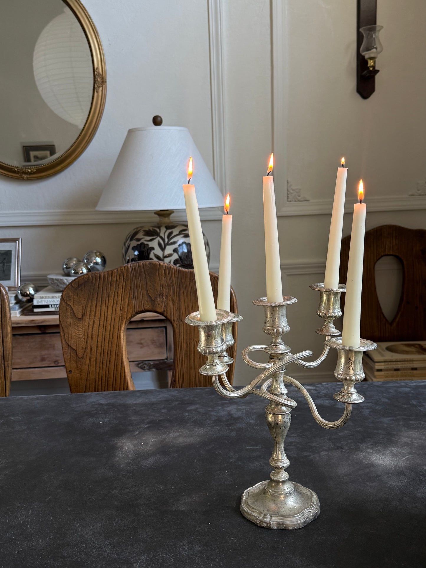 Silver Plated 5 Arm Candelabra