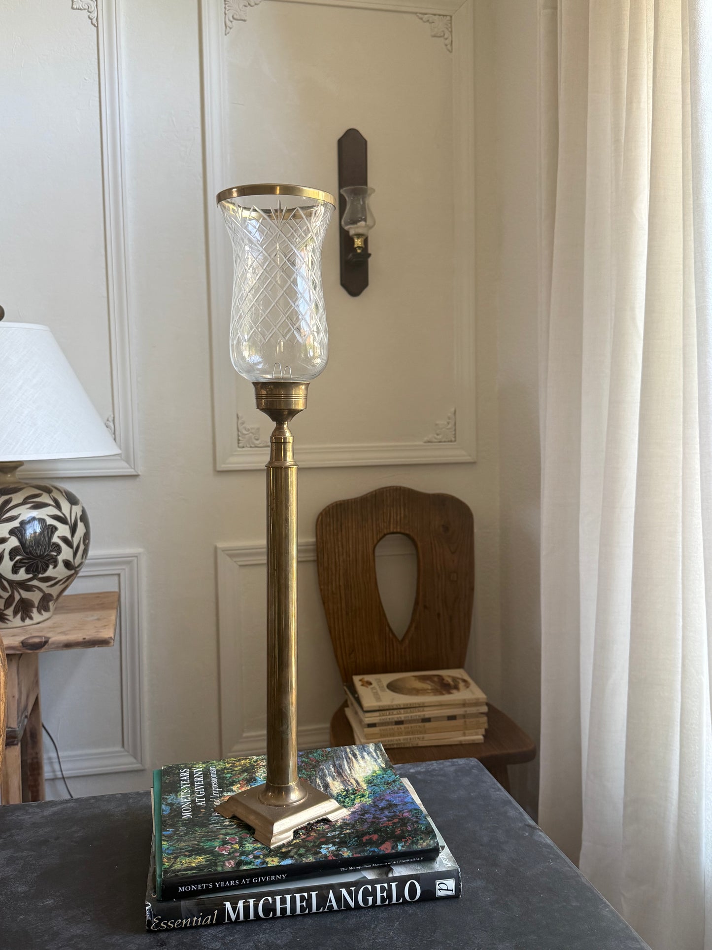 Brass & Glass Candle Hurricane
