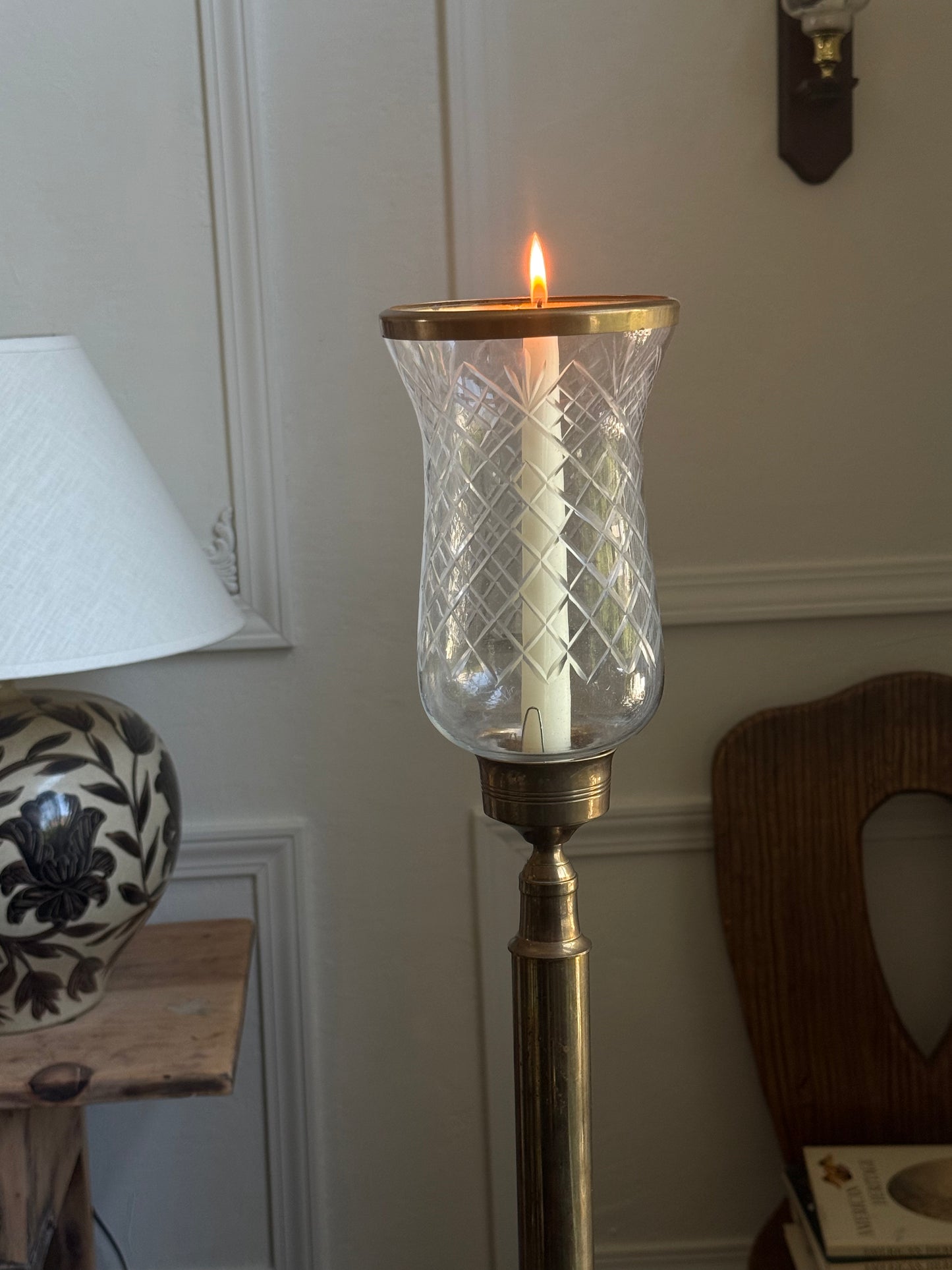 Brass & Glass Candle Hurricane