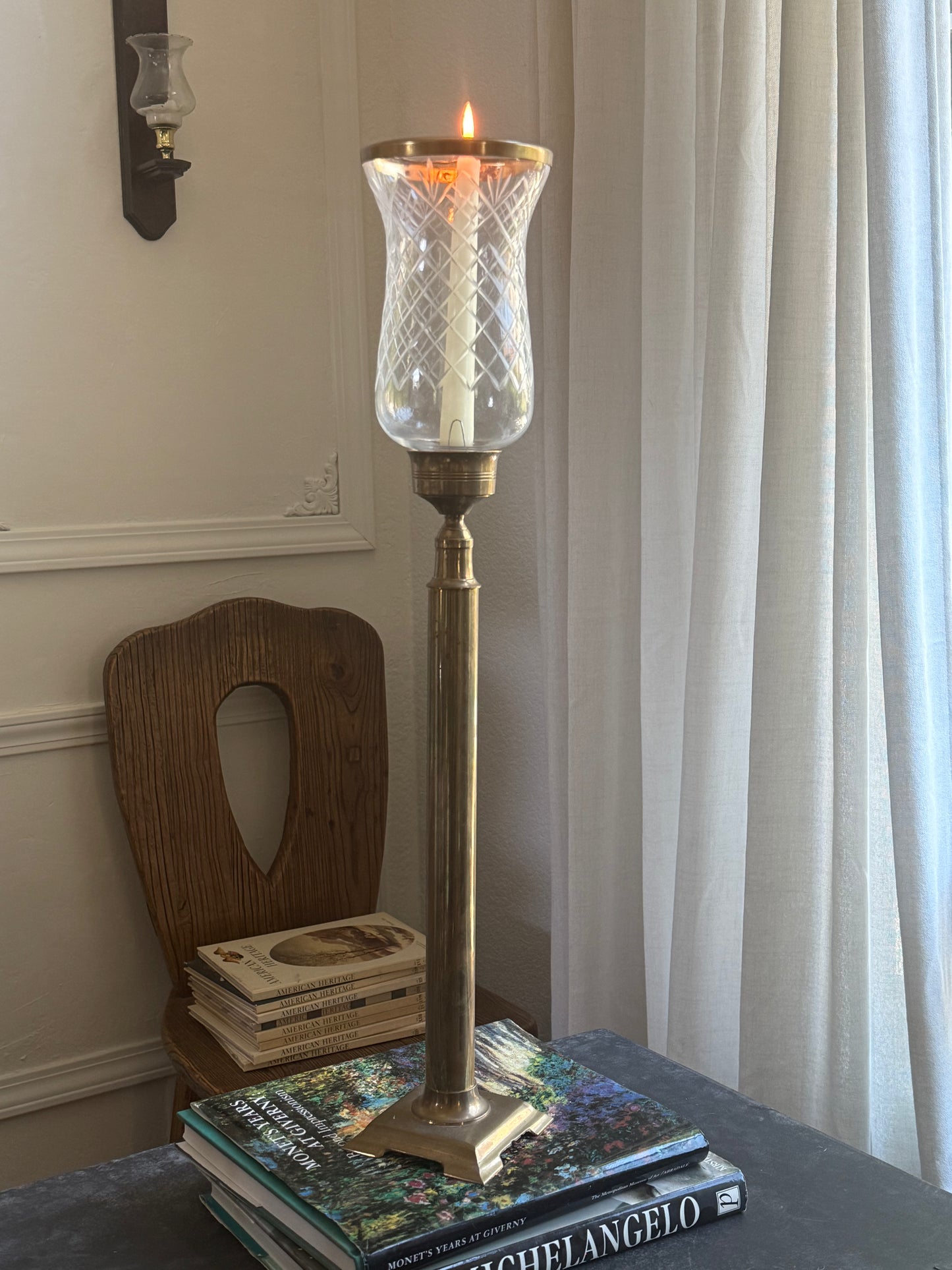 Brass & Glass Candle Hurricane