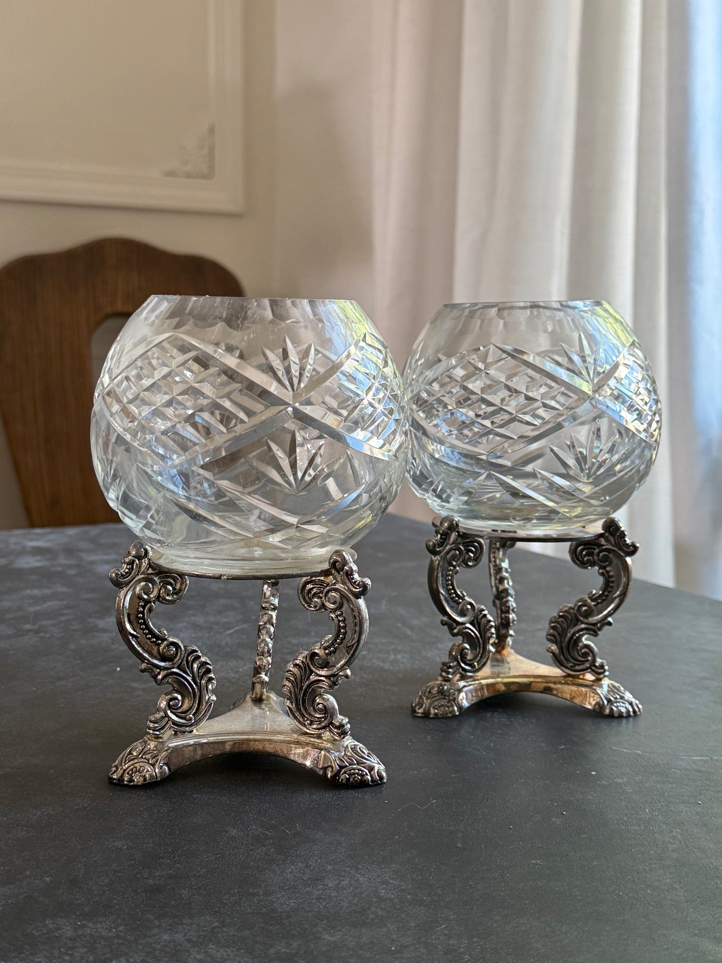 Crystal Globe Votive on Stand