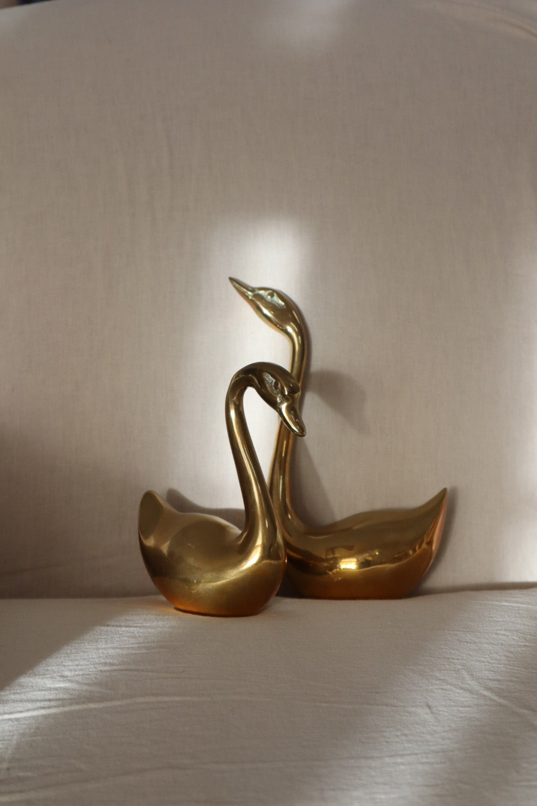 Vintage Brass Swans