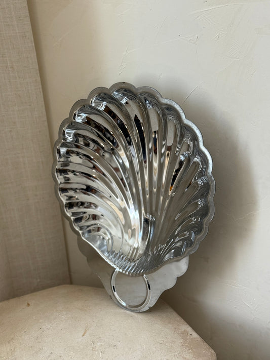 Large Silver Plated Shell Dish