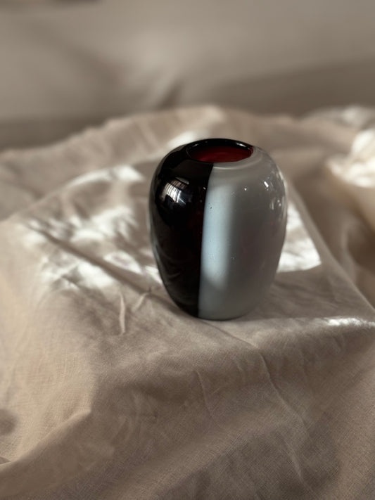 Bi-color Hand Blown Glass Vase