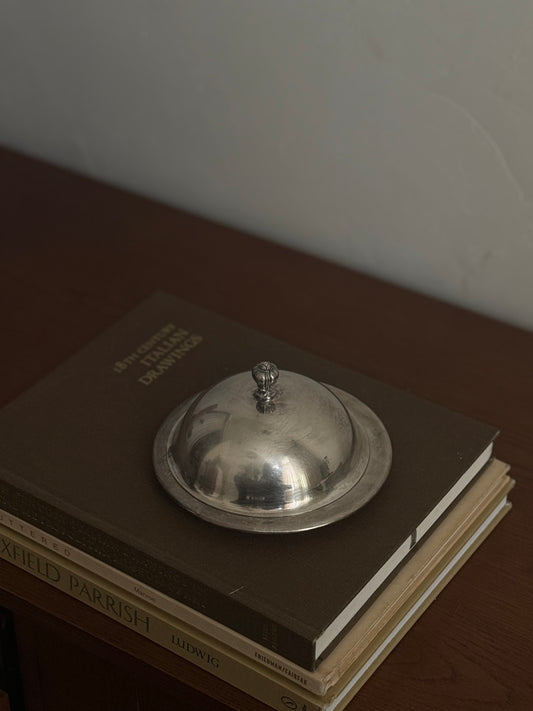 Vintage Silver Lidded Butter Dish