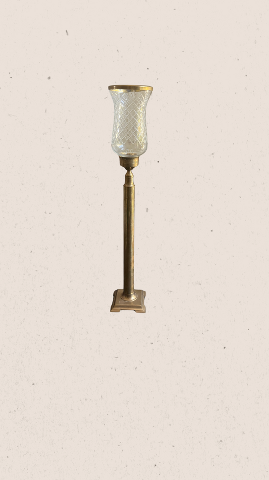 Brass & Glass Candle Hurricane
